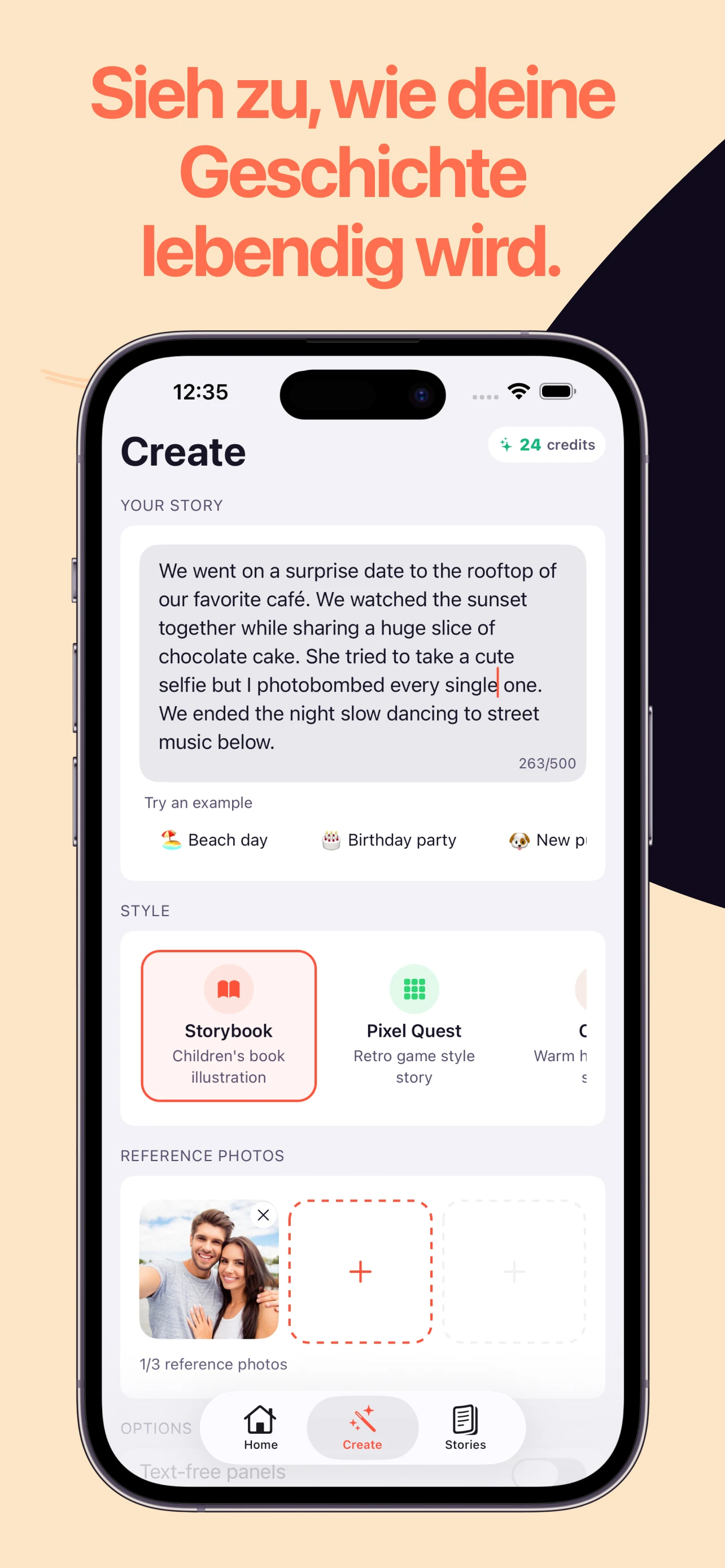 Schreibe oder wähle eine Vorlage